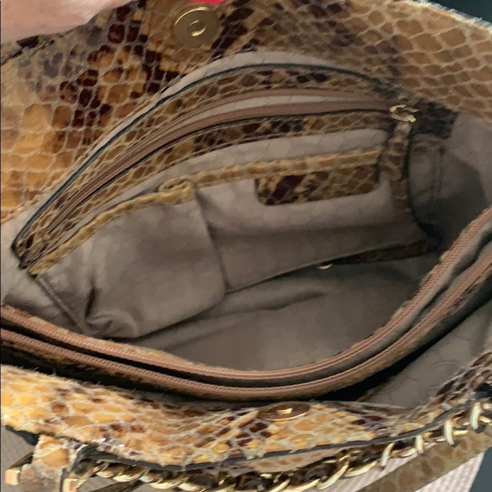 Michael Kors Leather Python Shoulder Bag - image 5
